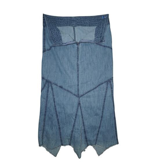 Urban Outfitters Denim Midi Skirt Women’s XL Asymmetrical Hem Patchwork Y2K - Picture 3 of 6